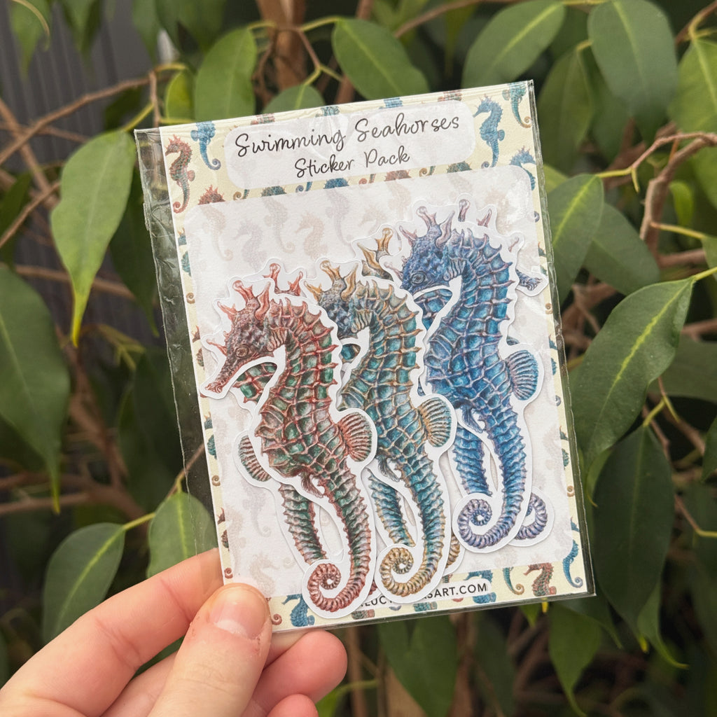 Swimming Seahorses Sticker Pack image 0