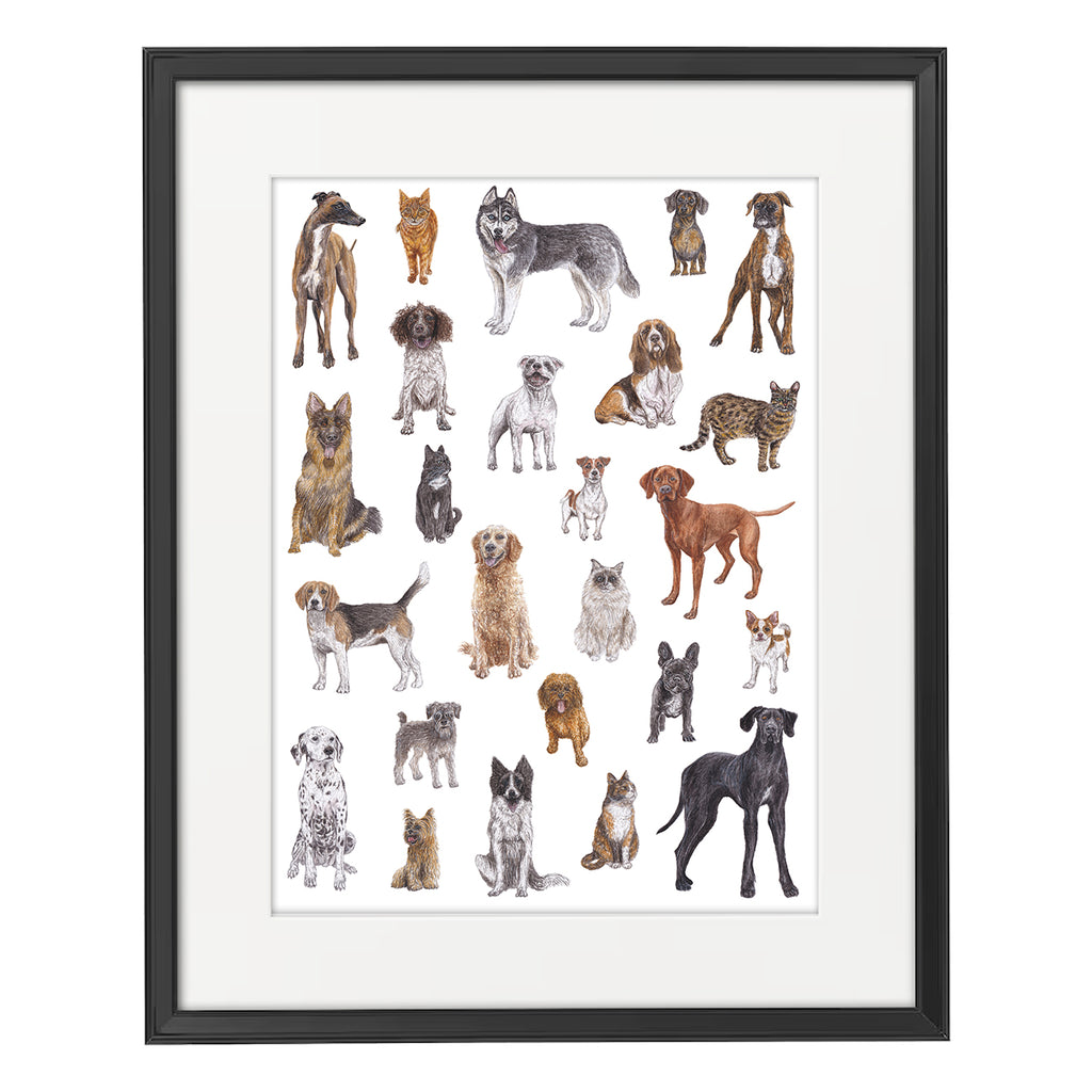Cats and Dogs A3 Print image 1