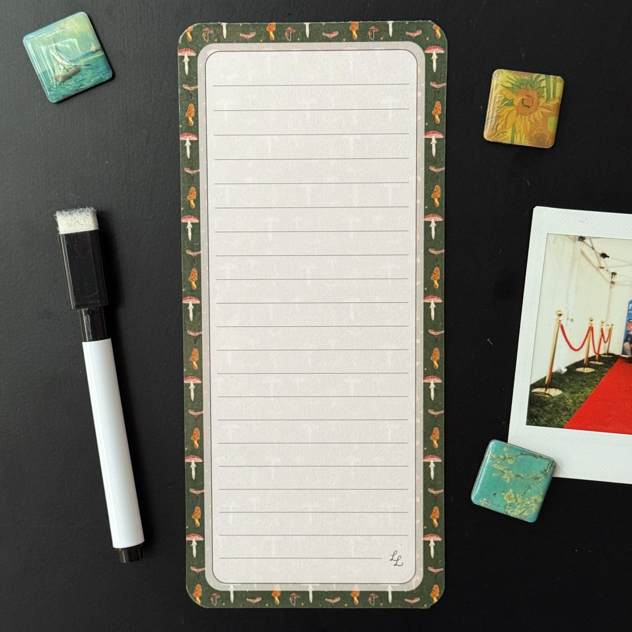 Green Mushroom - Magnetic Dry Erase List image 0