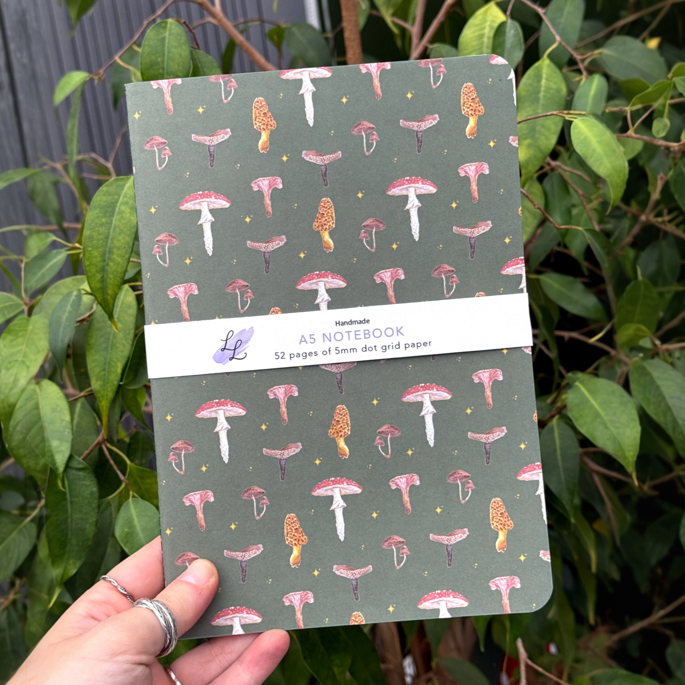 Green Mushroom A5 Notebook image 0