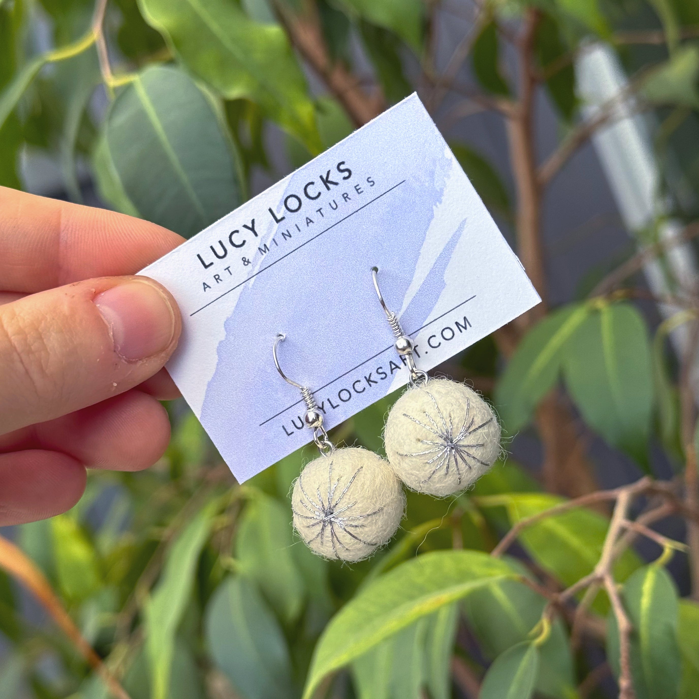 Felted Christmas Bauble Earrings - 4 Colour Options image 3