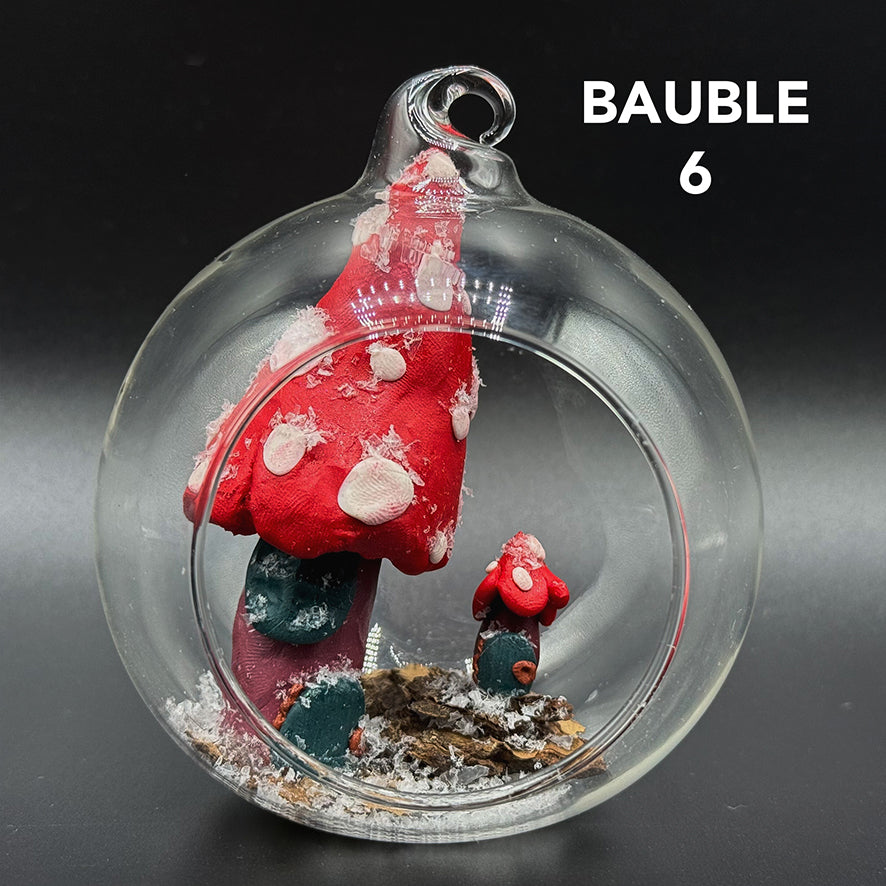 Mushroom Fairy Garden Glass Bauble Decoration image 5