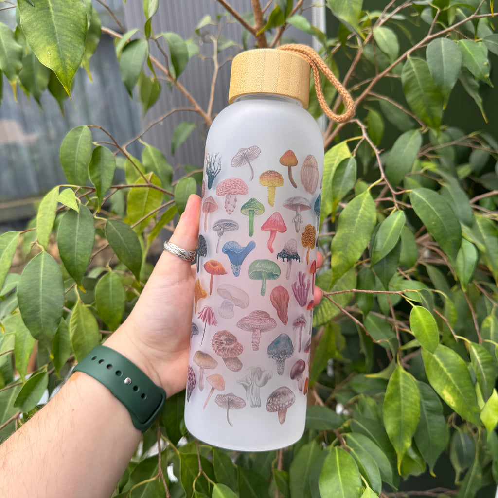 Mushroom 25oz Glass Water bottle image 0