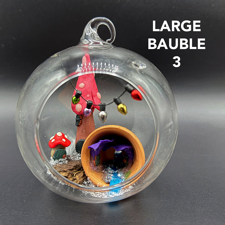 Large Mushroom Fairy Garden Glass Bauble Decoration image 2