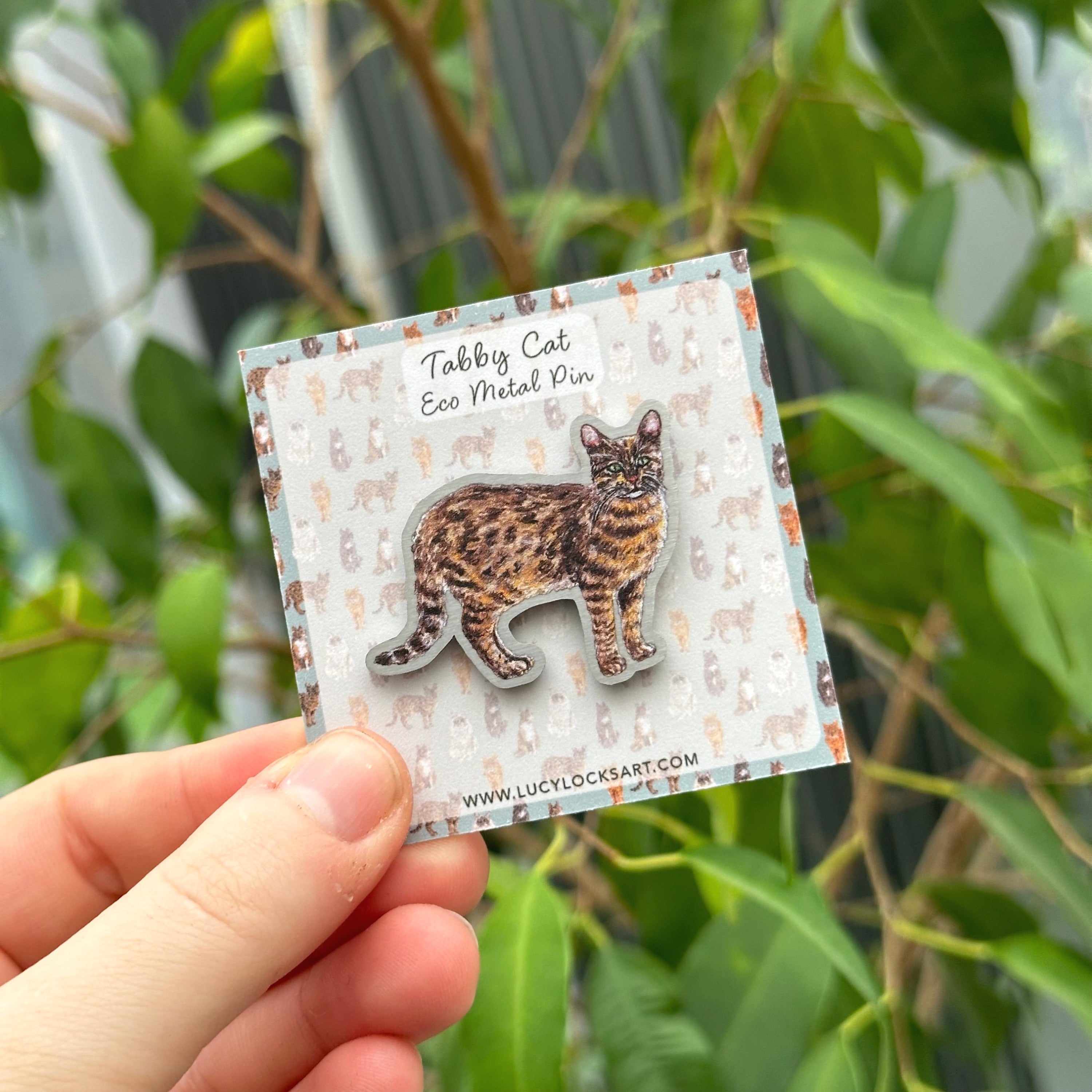 Tabby Cat Eco Metal Pin image 0