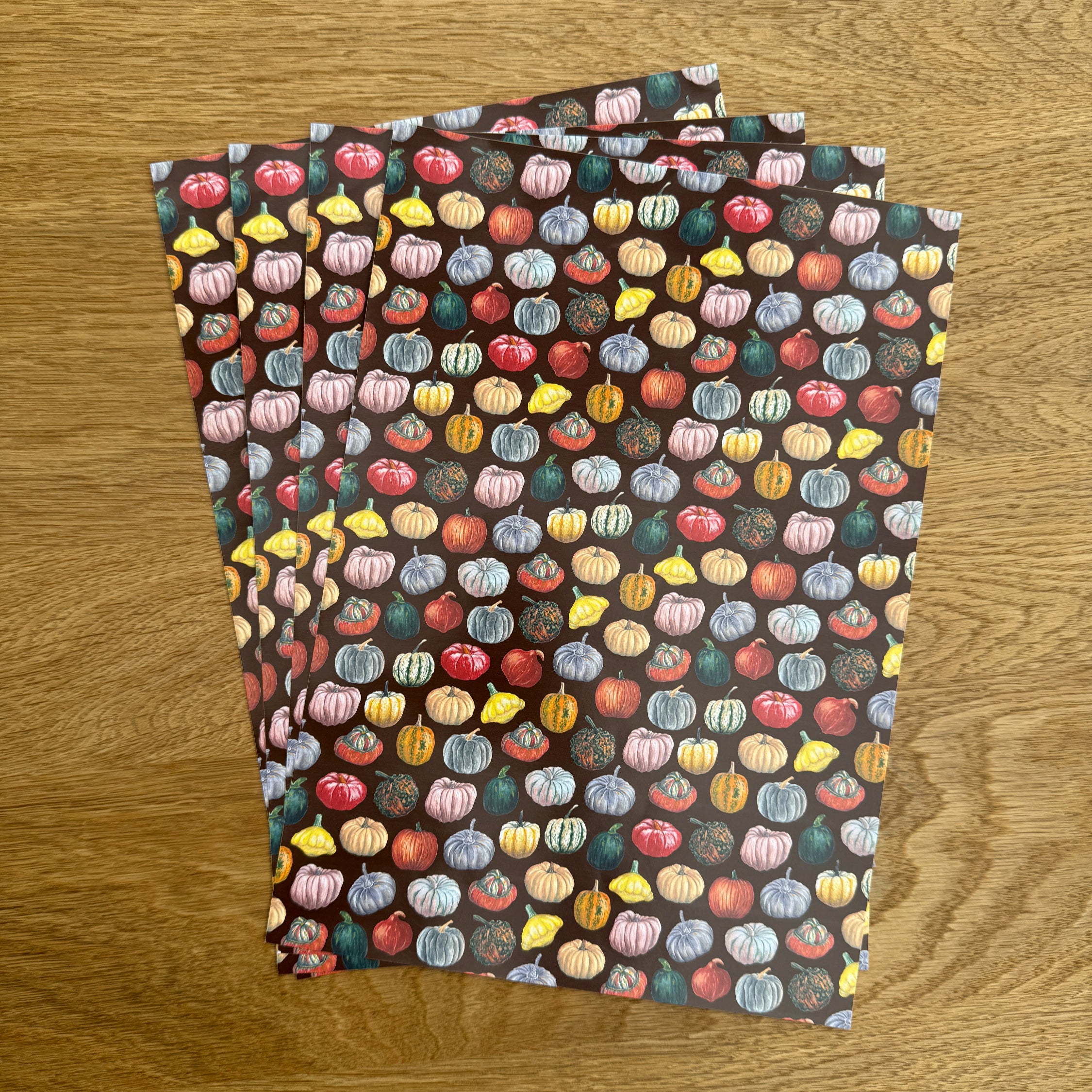 Pumpkin A4 Patterned Paper - Set of 4 image 1