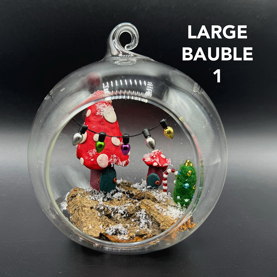 Large Mushroom Fairy Garden Glass Bauble Decoration image 0