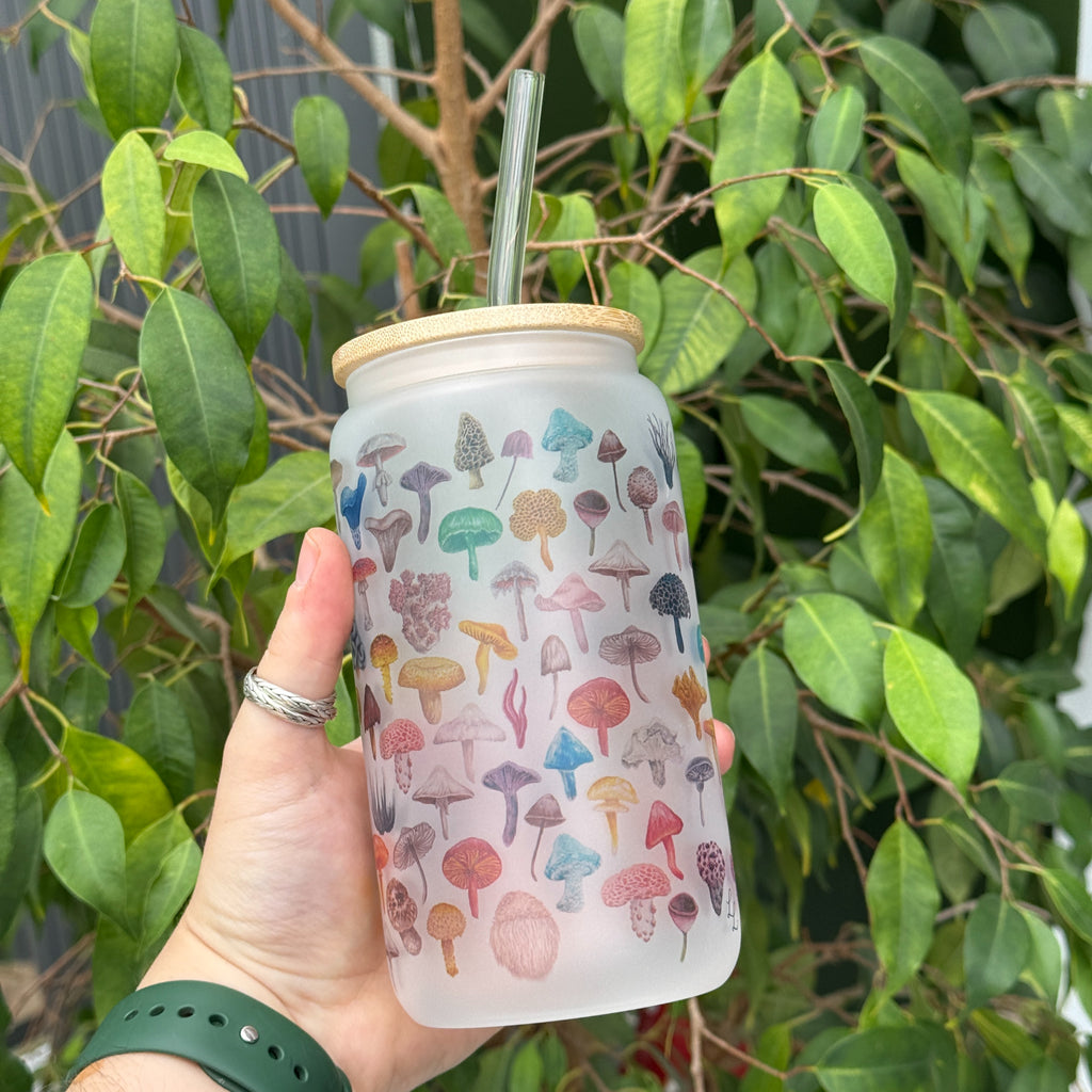 Mushroom 16oz Glass Tumblers image 0