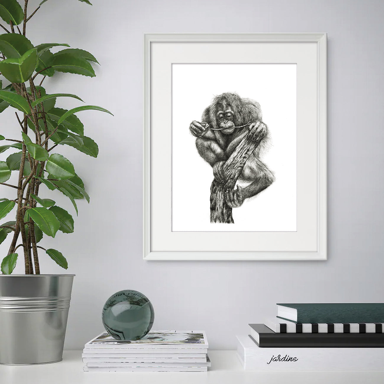 'The Last Branch' - A3 Limited Orangutan Inking Print image 4