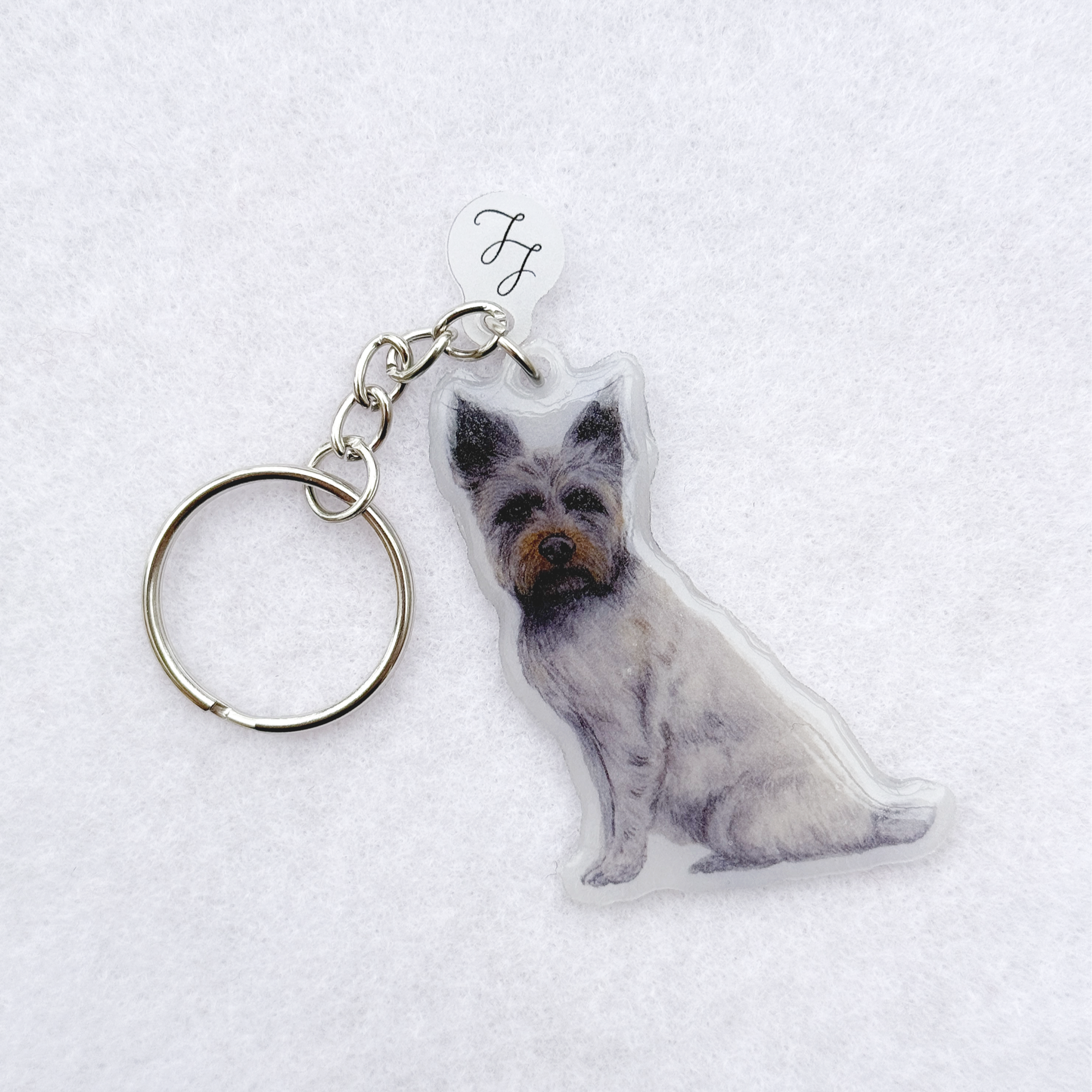 Terrier Mix - Handmade Keyring image 0