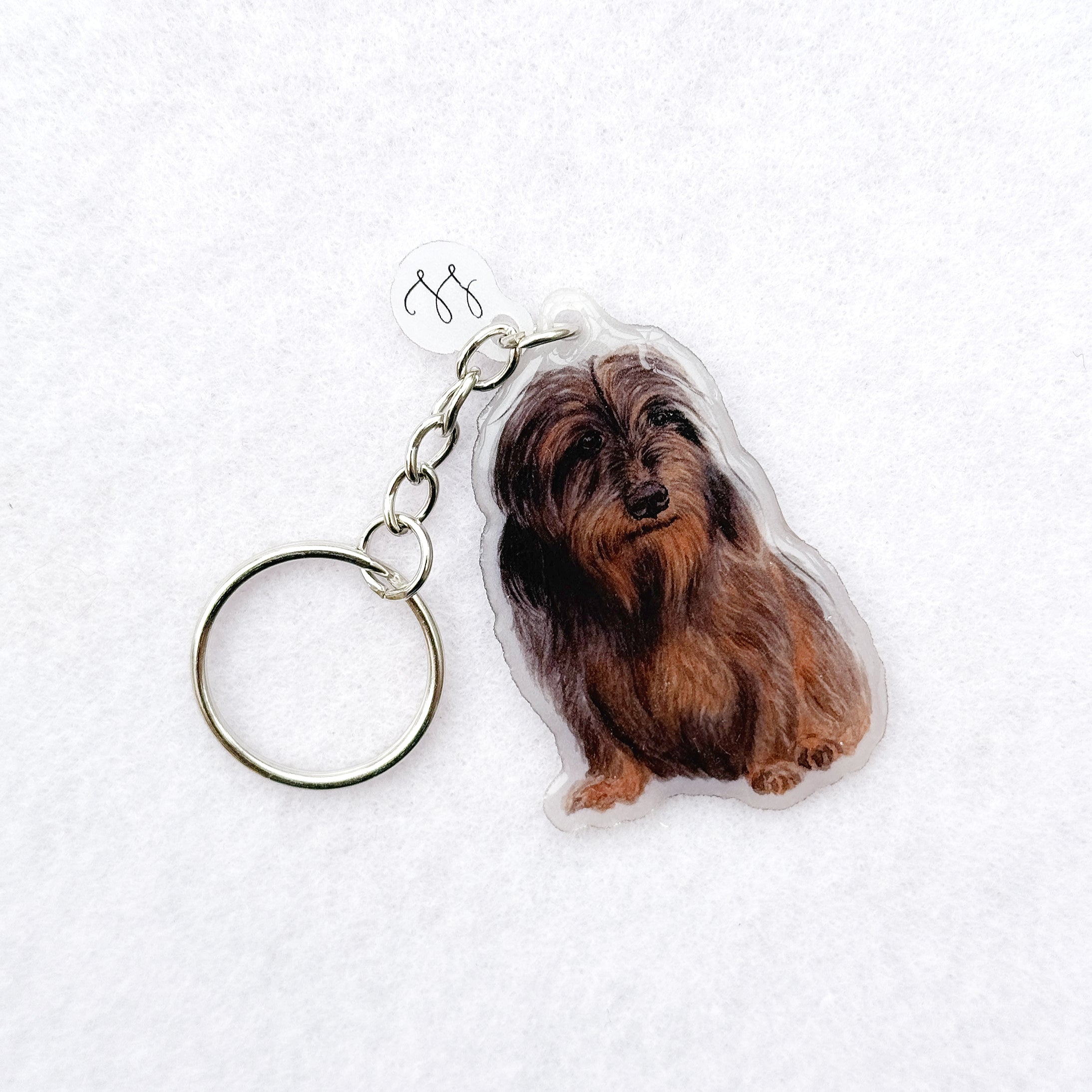 Wire Haired Dachshund - Handmade Keyring image 0