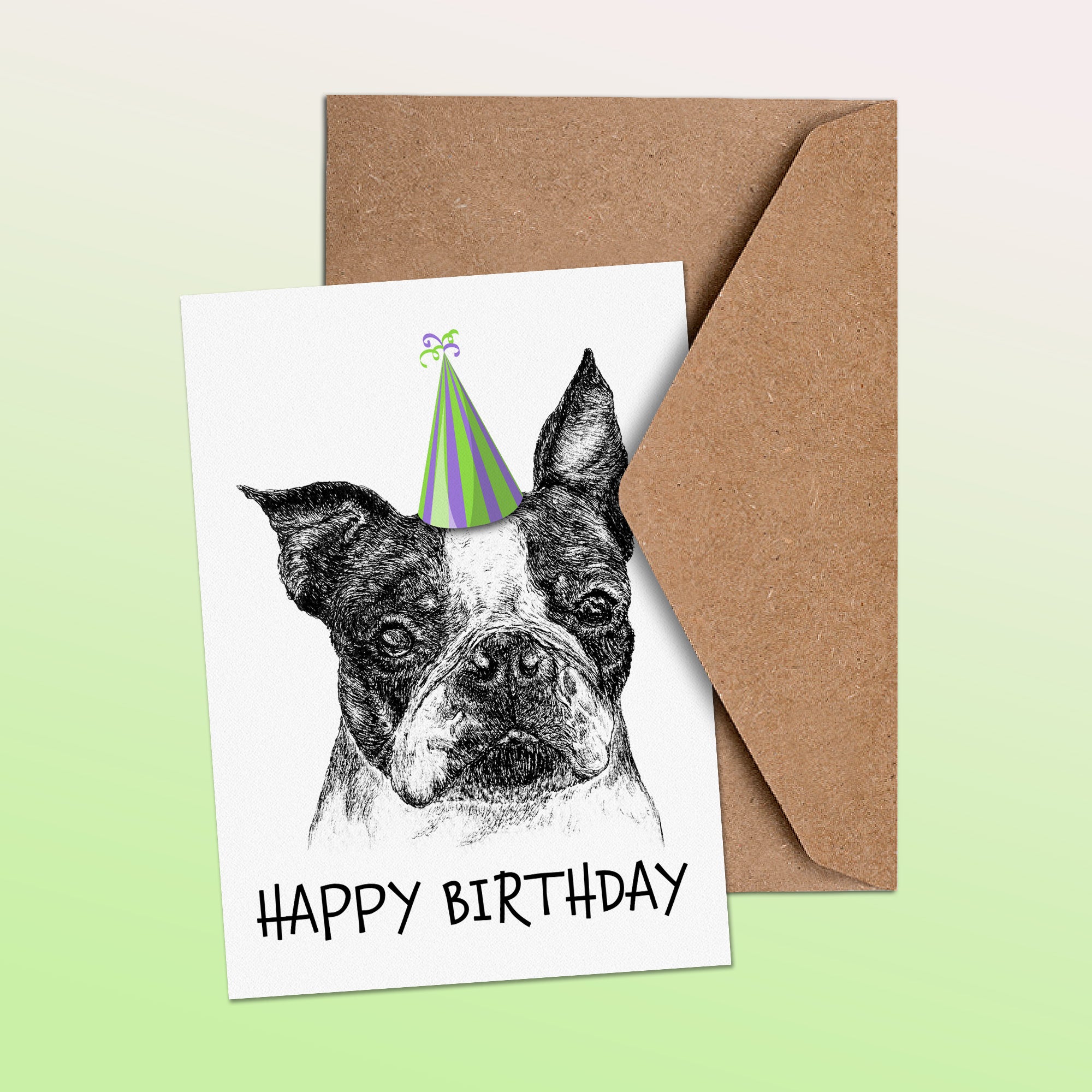 Boston Terrier (#2) Greetings Card image 1