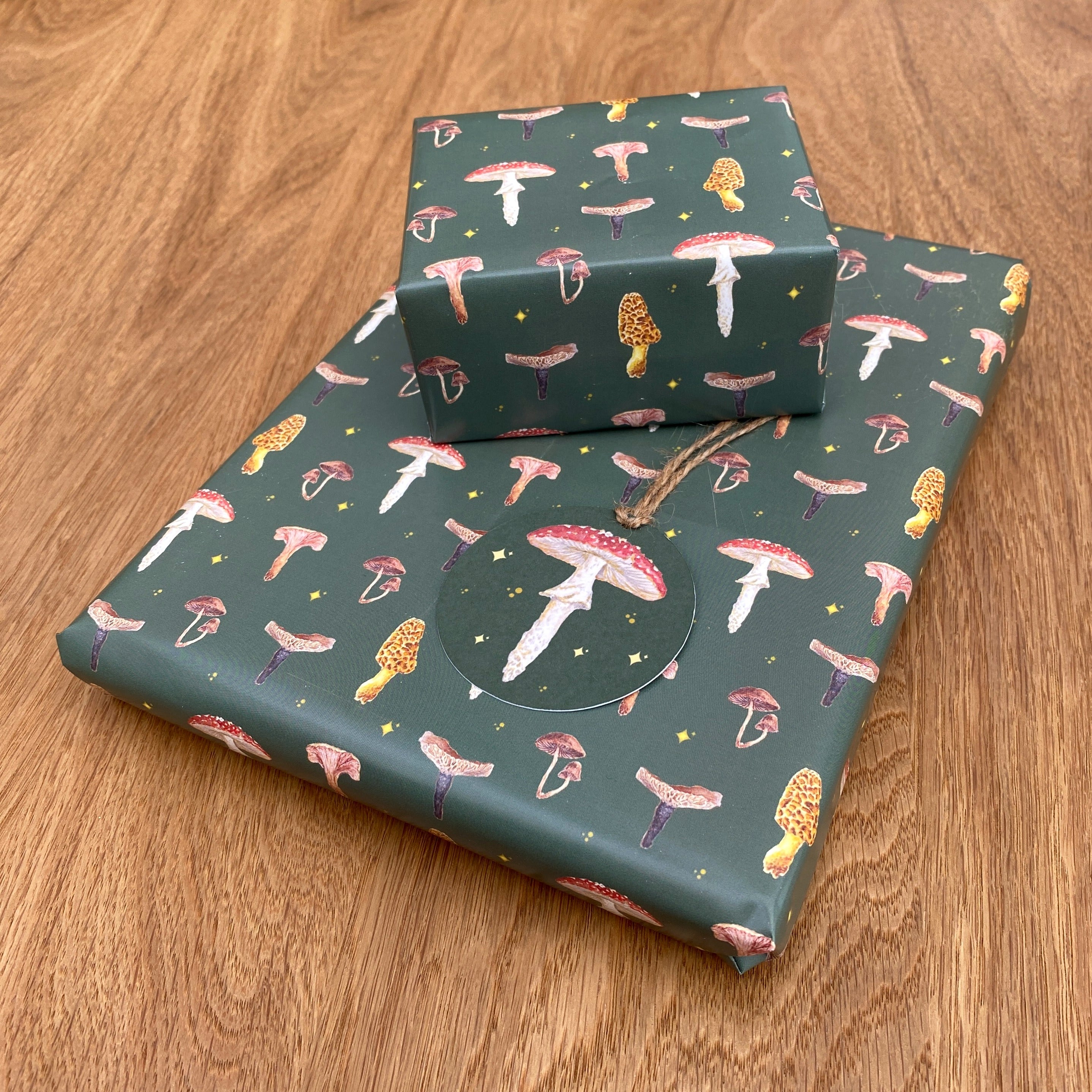Mushroom Gift Wrap and Tag image 1