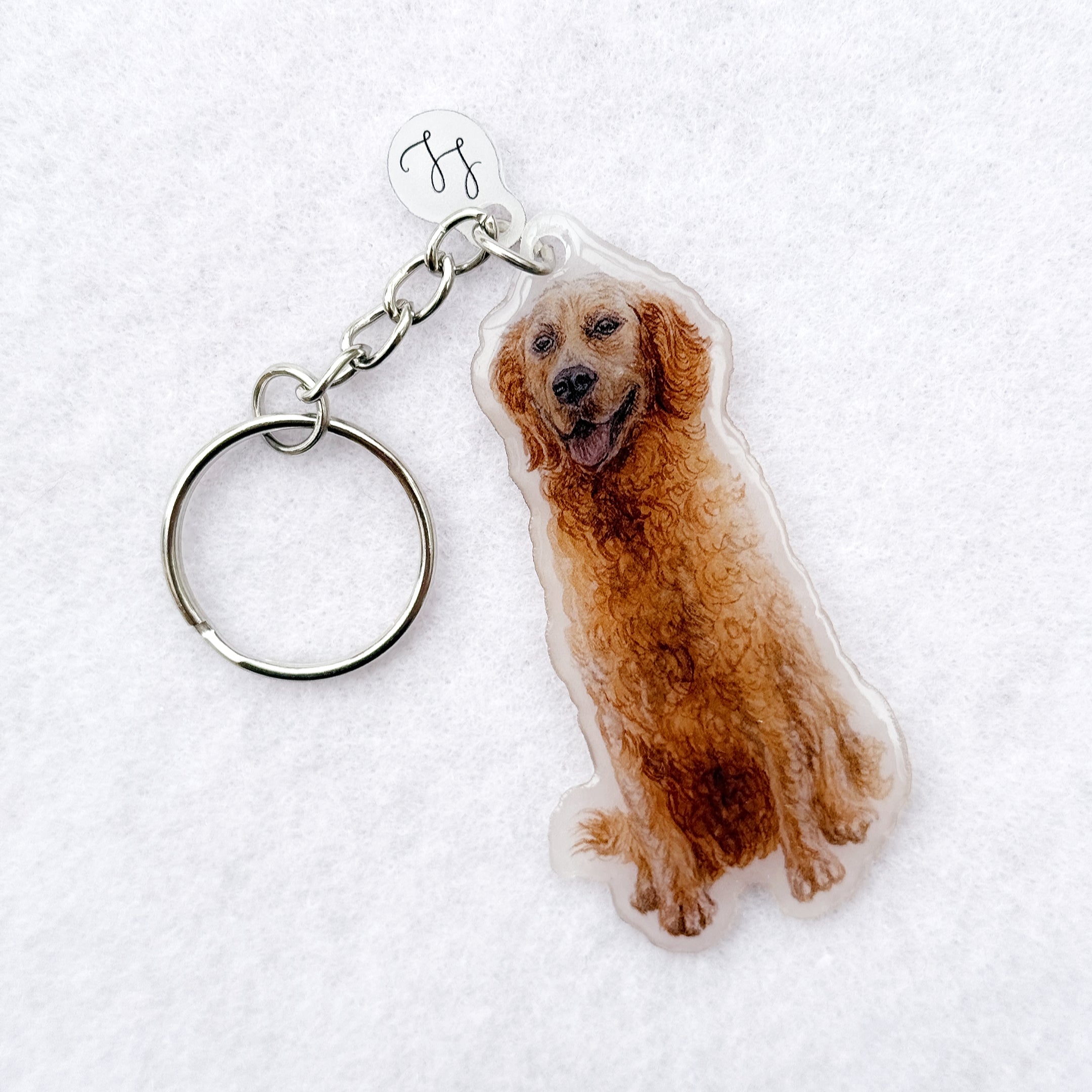 Golden Retriever - Handmade Keyring image 0