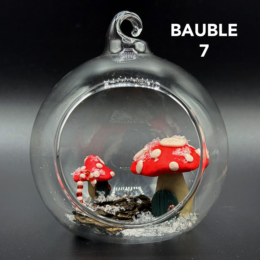 Mushroom Fairy Garden Glass Bauble Decoration image 6