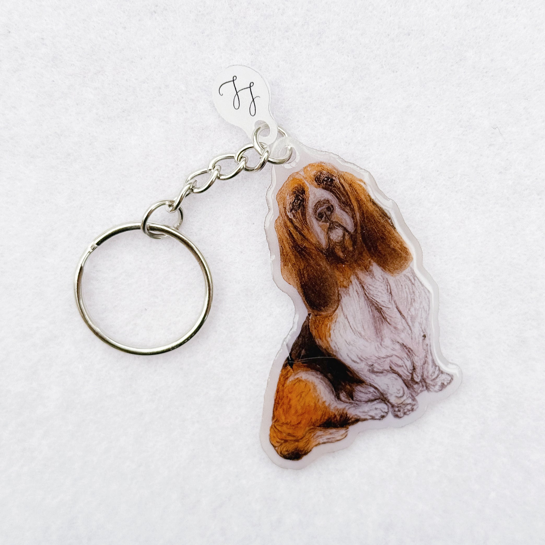 Bassett Hound - Handmade Keyring image 0