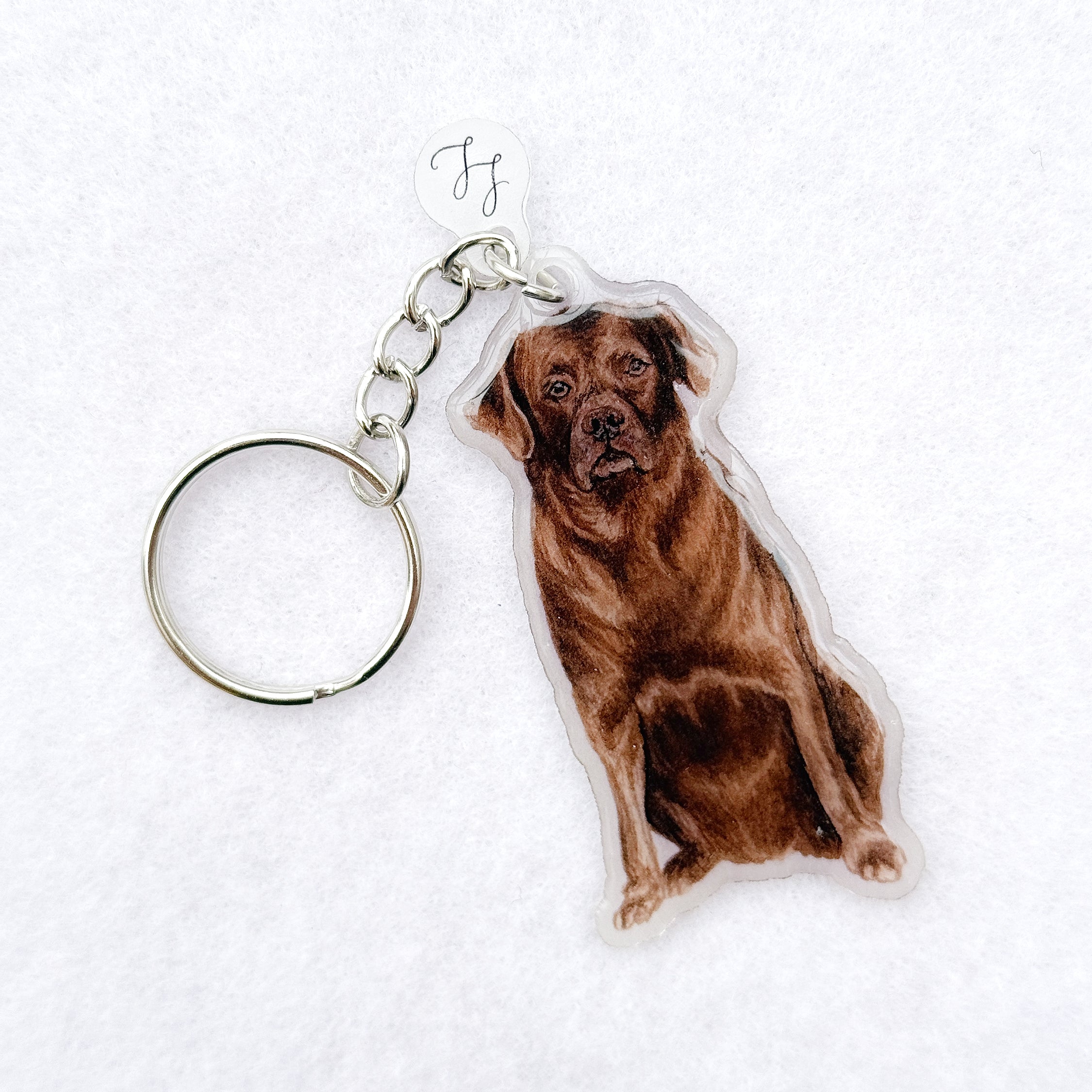 Labrador (Chocolate) - Handmade Keyring image 0