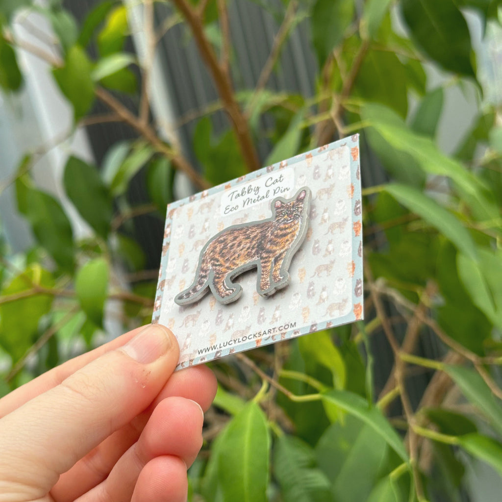 Tabby Cat Eco Metal Pin image 1
