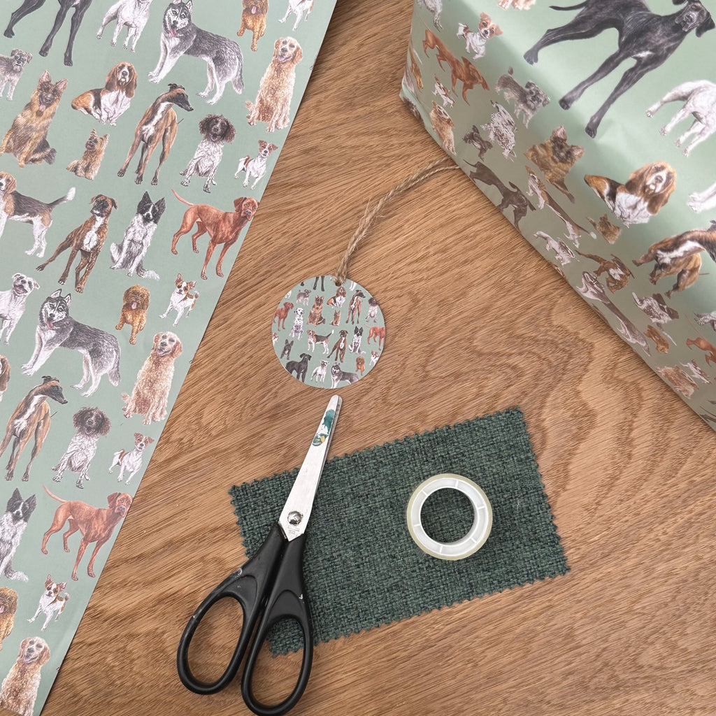 Dogs Gift Wrap and Tag image 0