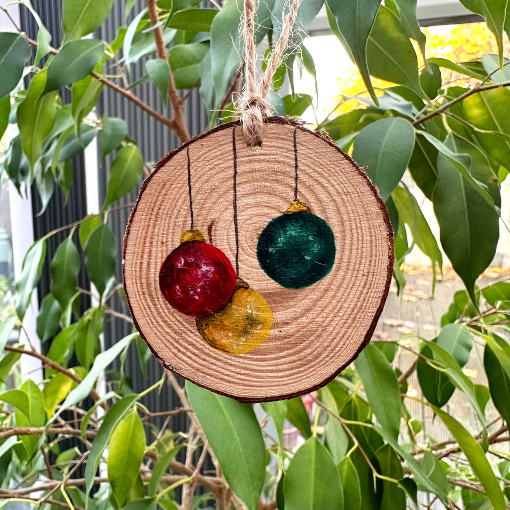 Hand Painted Wooden Disk Ornaments image 1