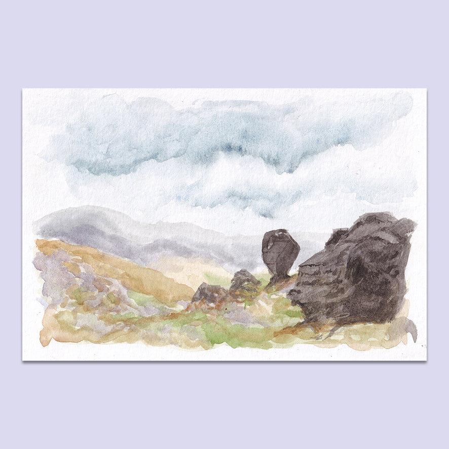 The Great Bridestones - A6 Original Watercolour Artwork