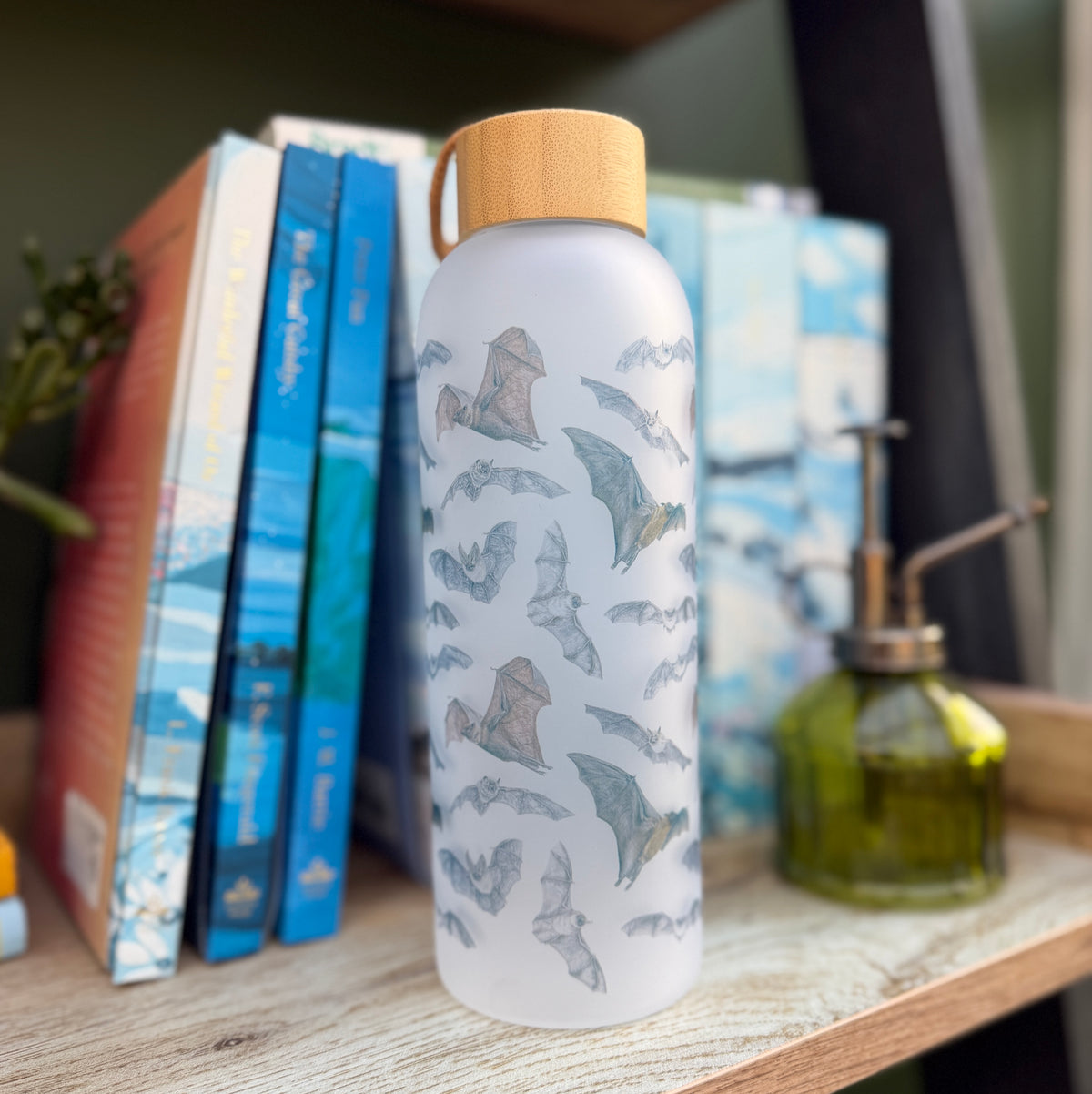 Bat 25oz Glass Water Bottle