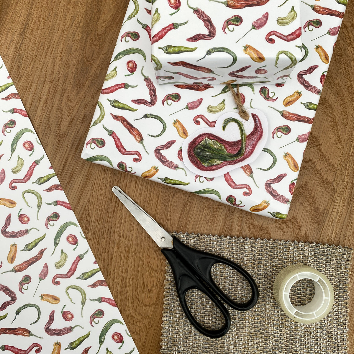 Chillies Gift Wrap and Tag - Discontinued (A2)