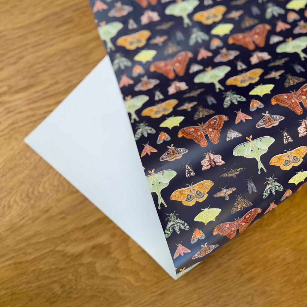 Moth Gift Wrap and Tag