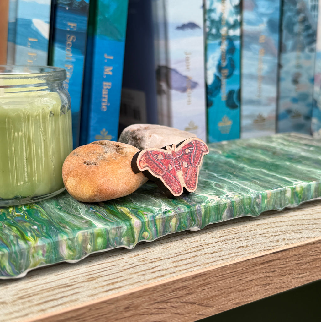 Moth Wooden Pin - Atlas Moth