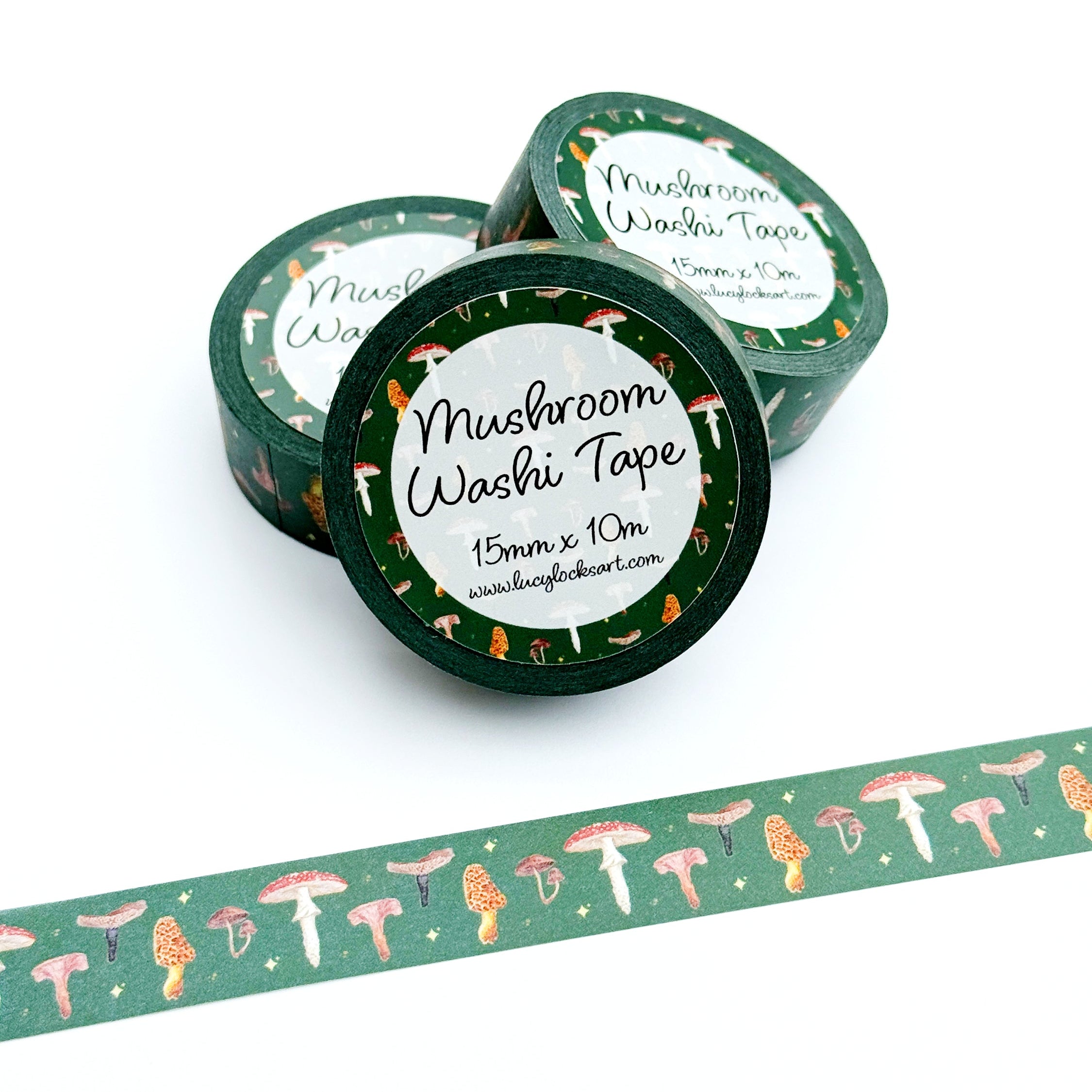 Mushroom Washi Tape with decorative design on a white background