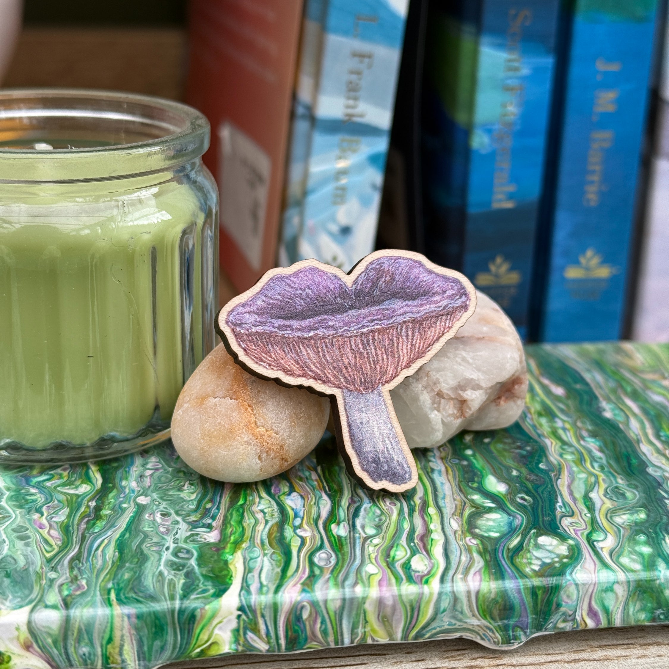 Mushroom Wooden Pin - Entire Russula