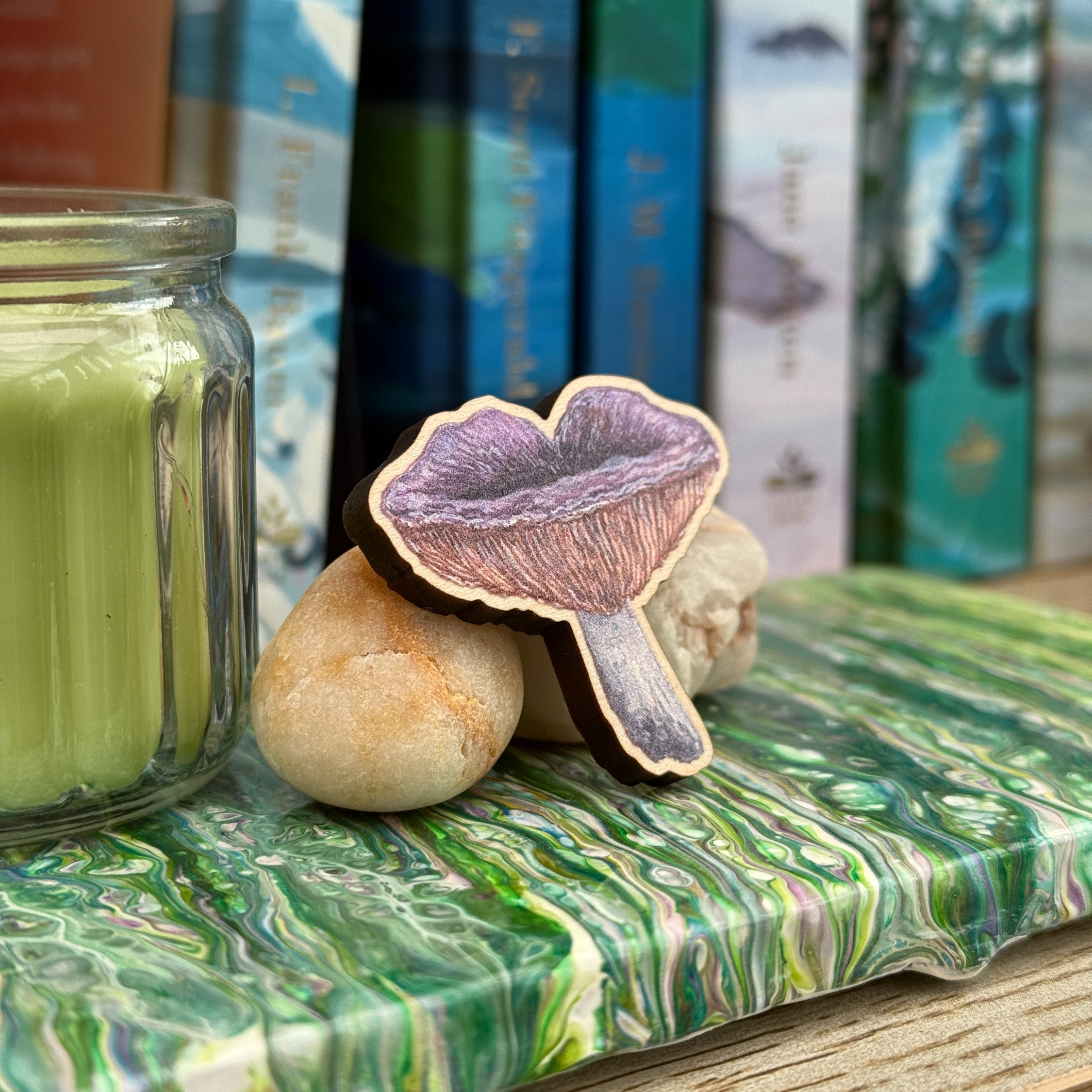 Mushroom Wooden Pin - Entire Russula