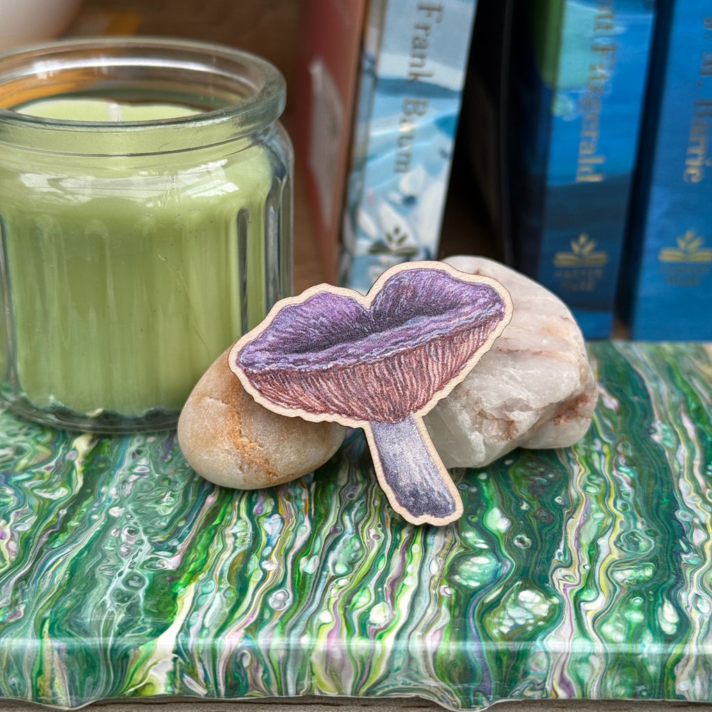 Mushroom Wooden Pin - Entire Russula