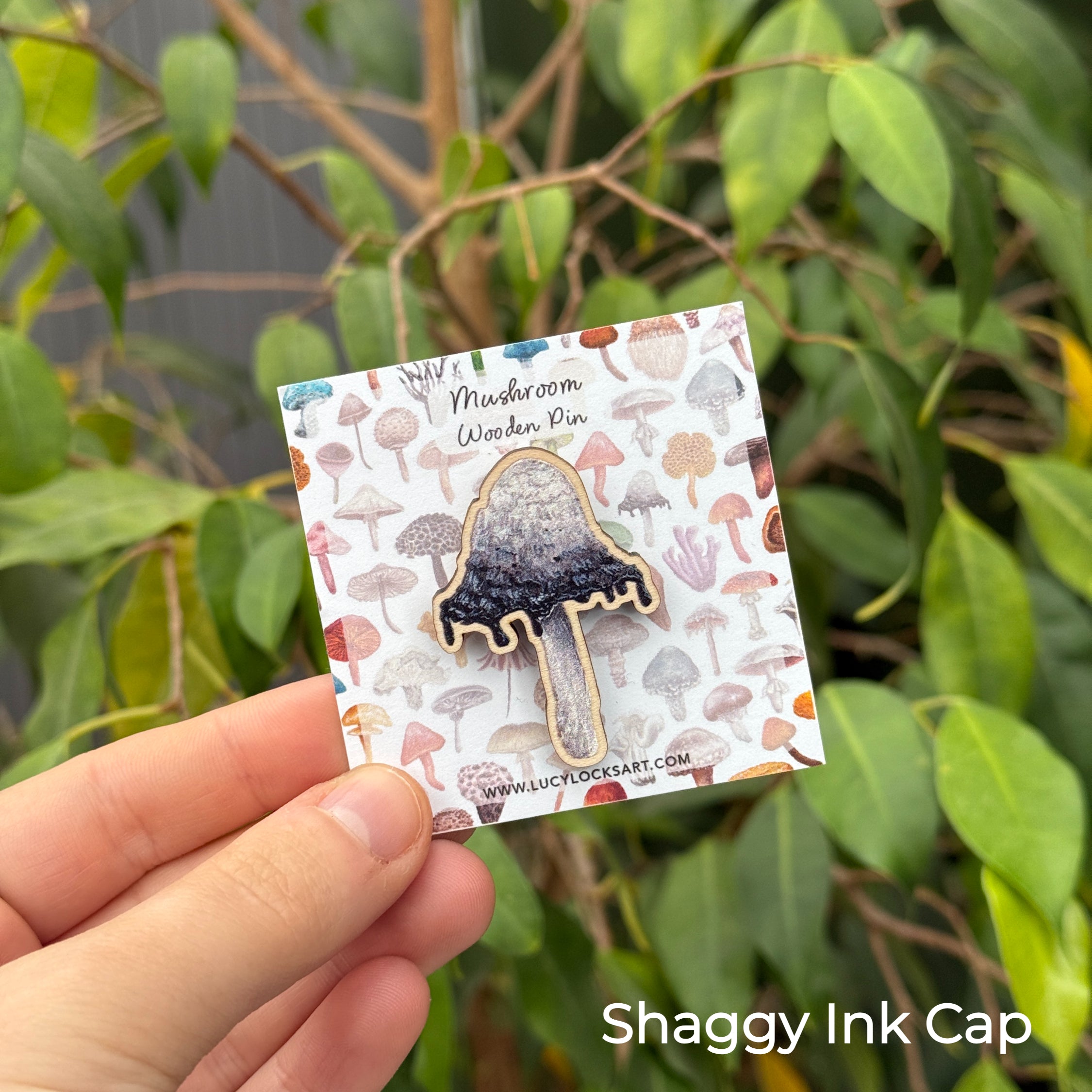 Mushroom Wooden Pin - Set of 5