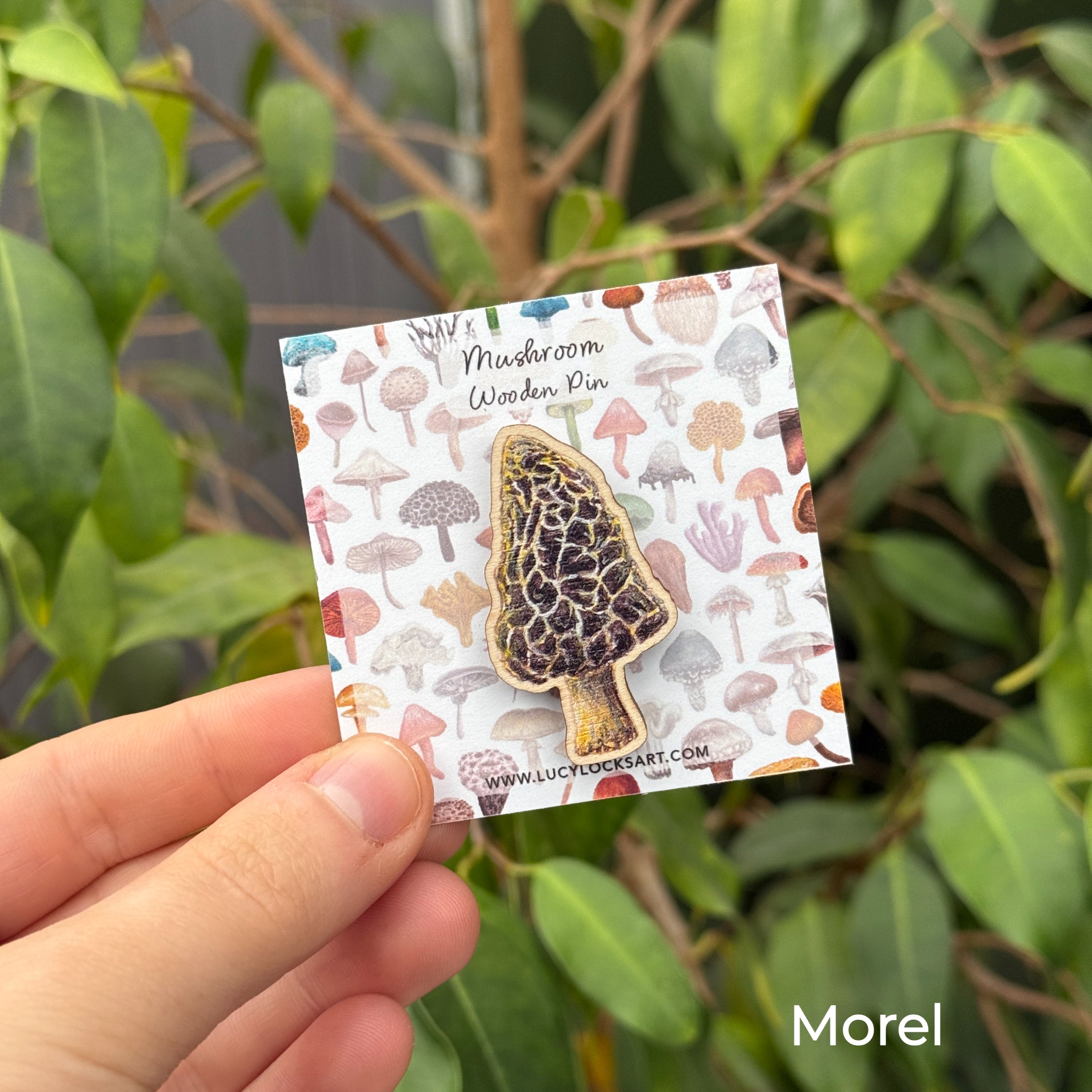 Mushroom Wooden Pin - Set of 5