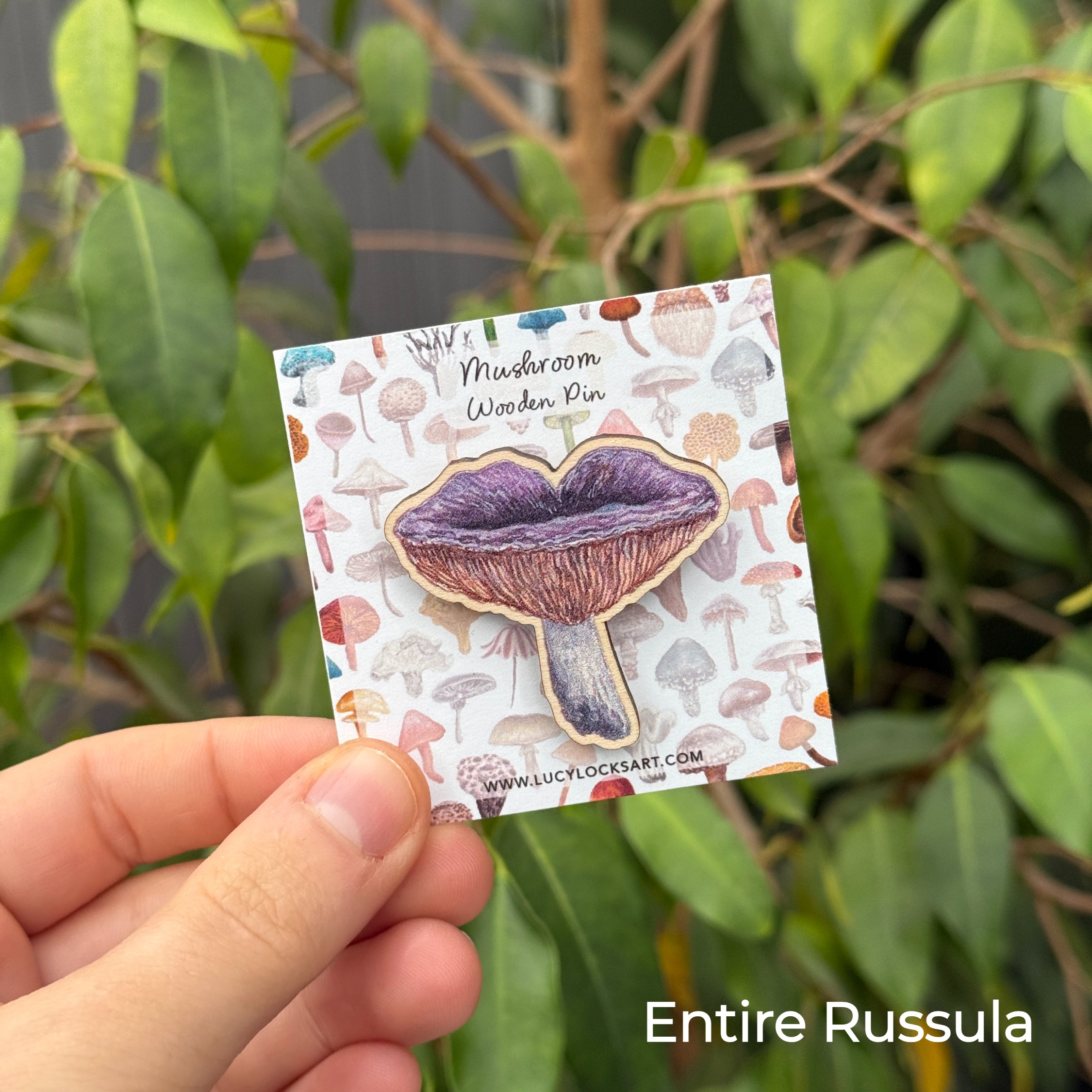 Mushroom Wooden Pin - Set of 5