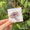 Mushroom Wooden Pin - Green Pepe