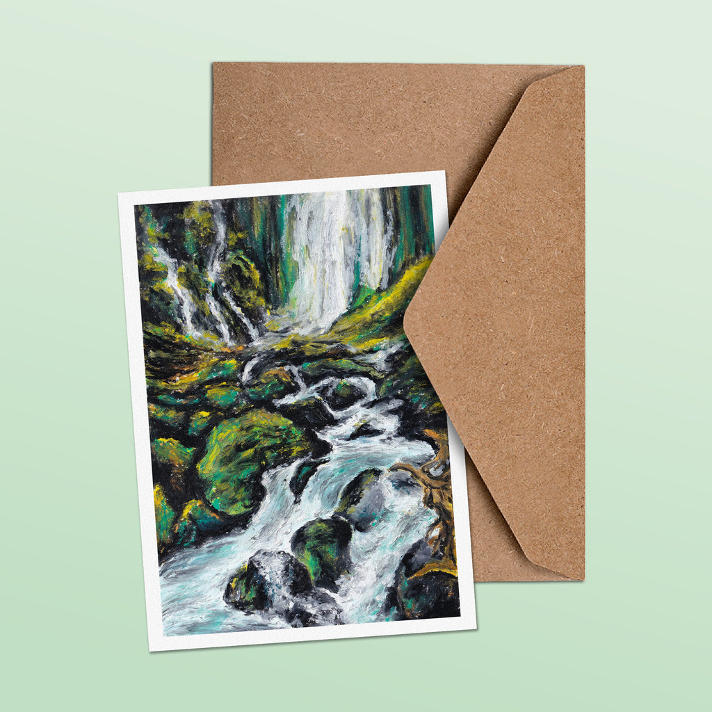 Mossy Cascades Greetings Card
