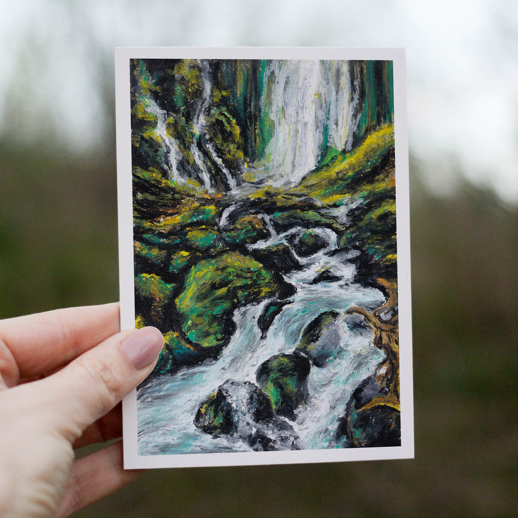 Mossy Cascades Greetings Card