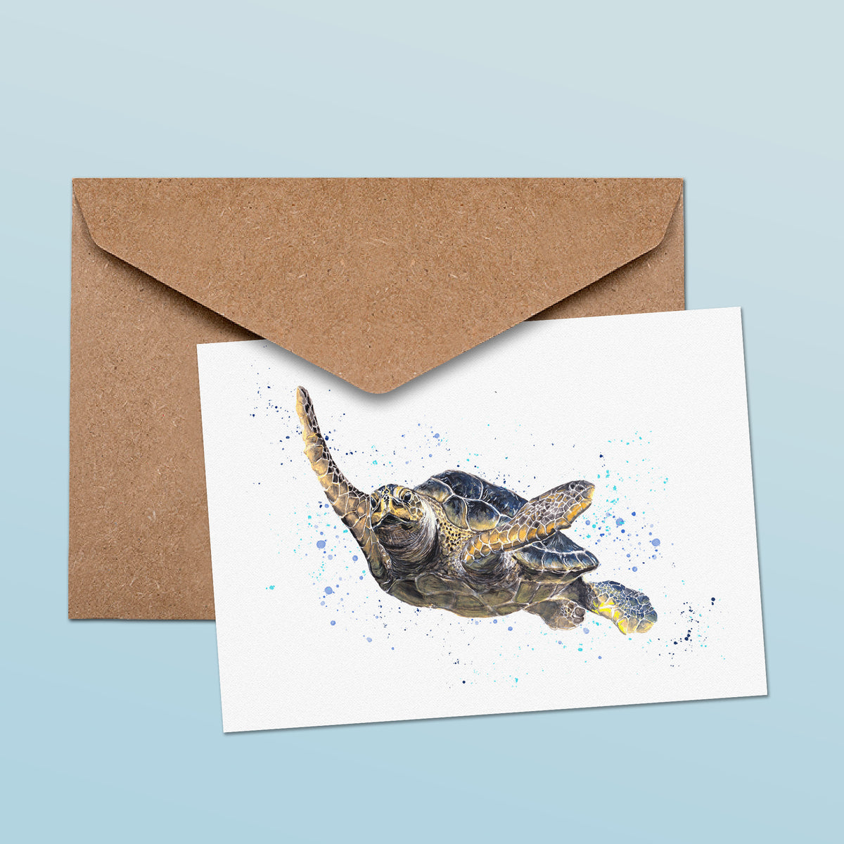 Handmade Greetings Card – Blank Inside, Turtally Yours