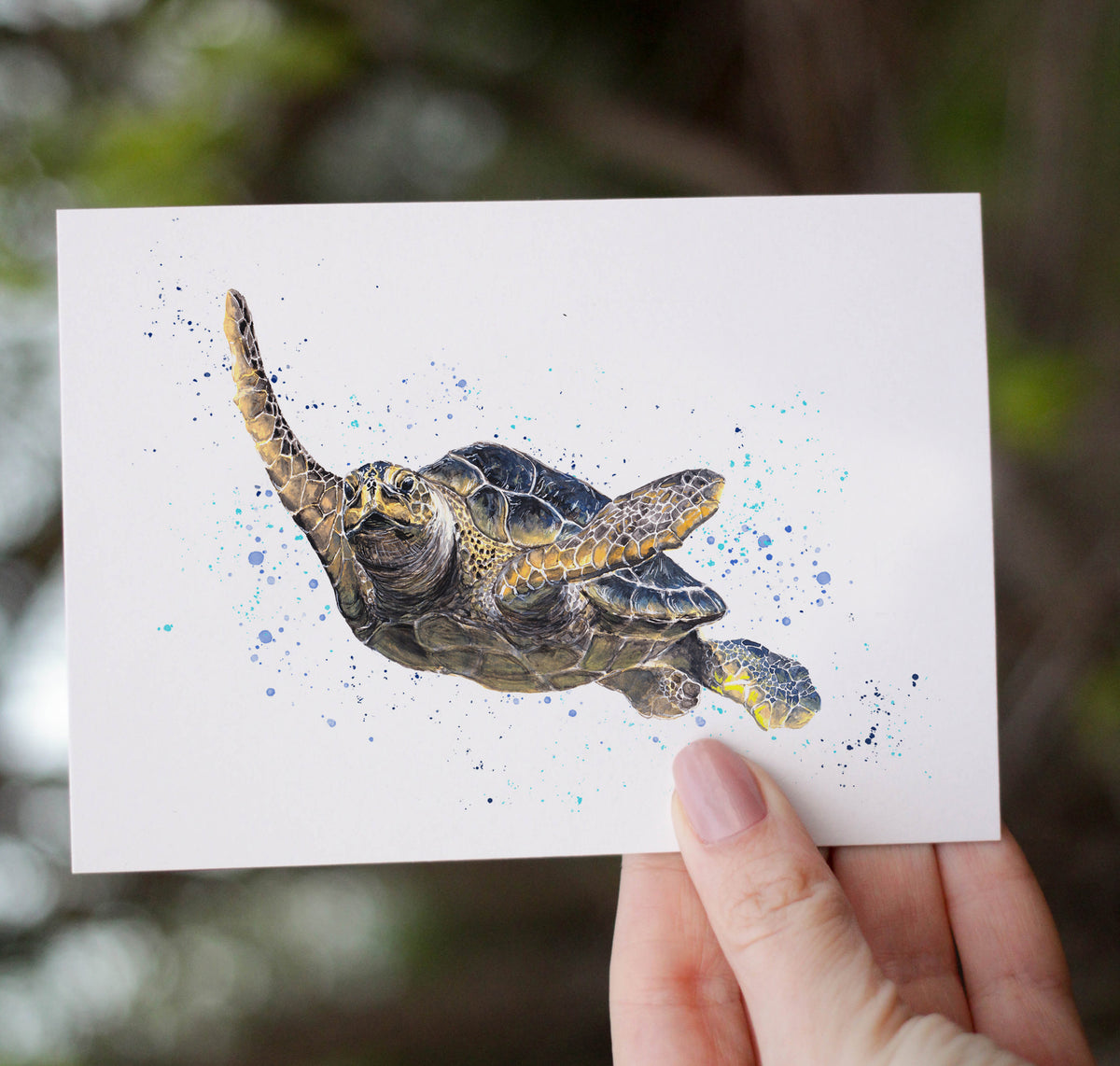 Handmade Greetings Card – Blank Inside, Turtally Yours
