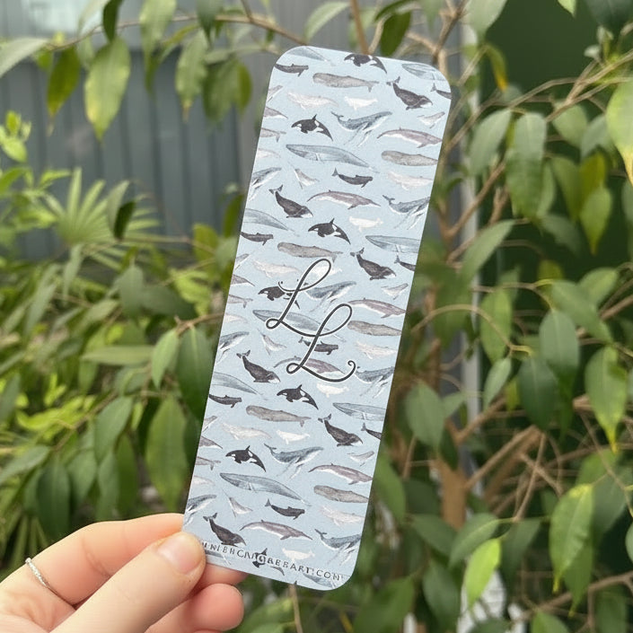 Bookmark with whale pattern