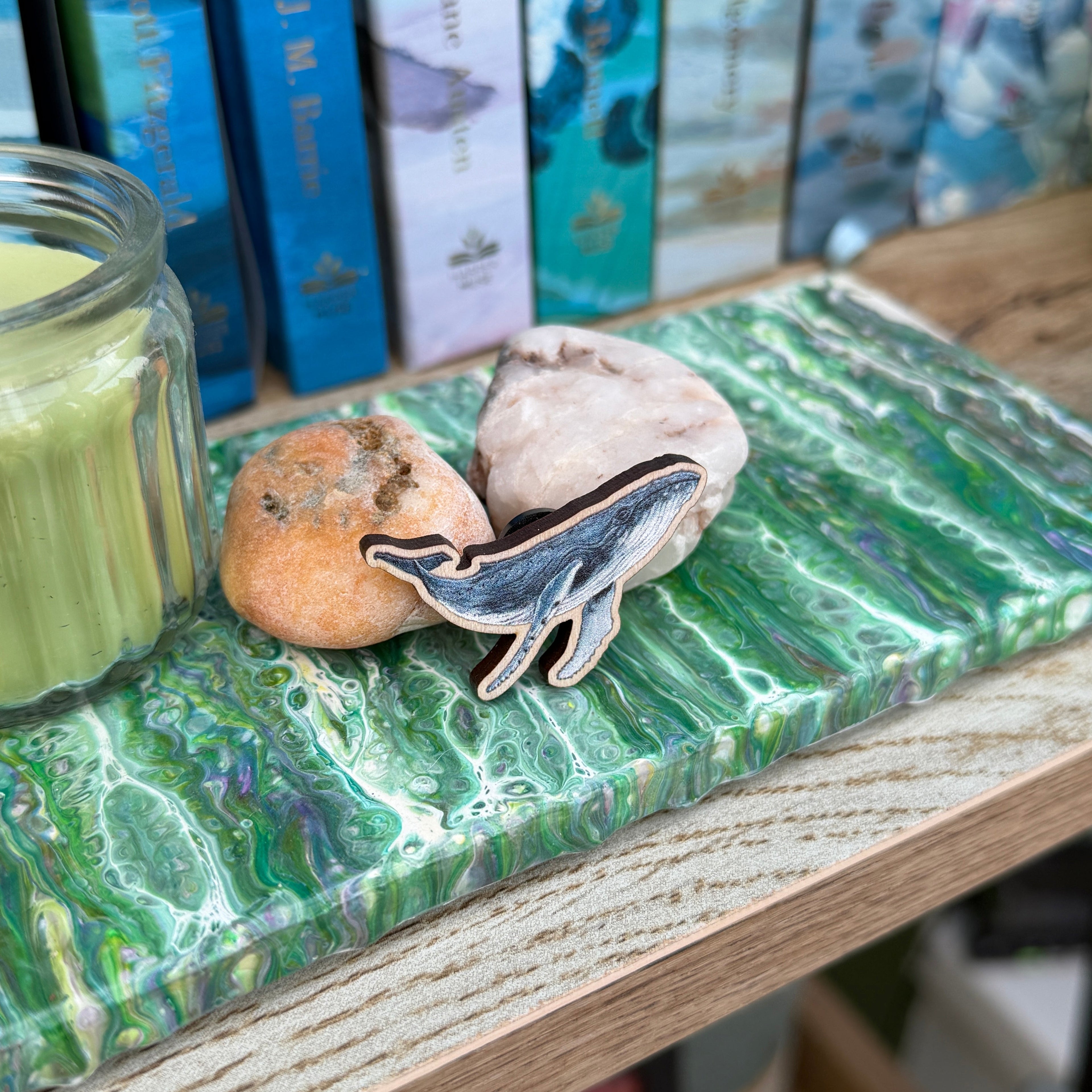Close-up of a Humback Whale wooden Pin