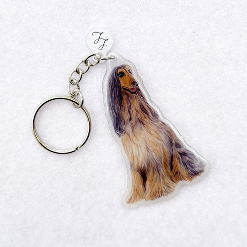 Afghan Hound - Handmade Keyring image 0