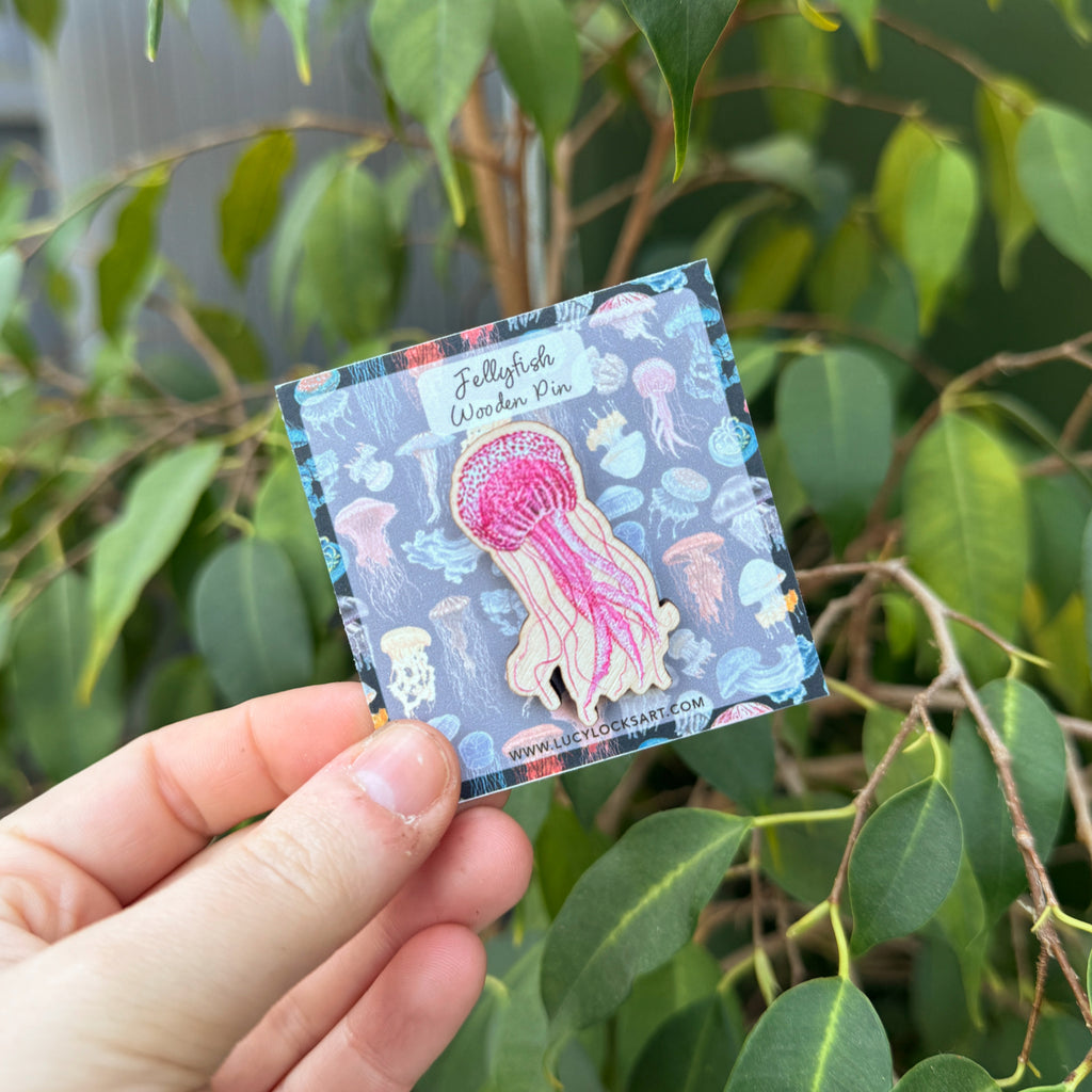 Jellyfish Wooden Pin image 4