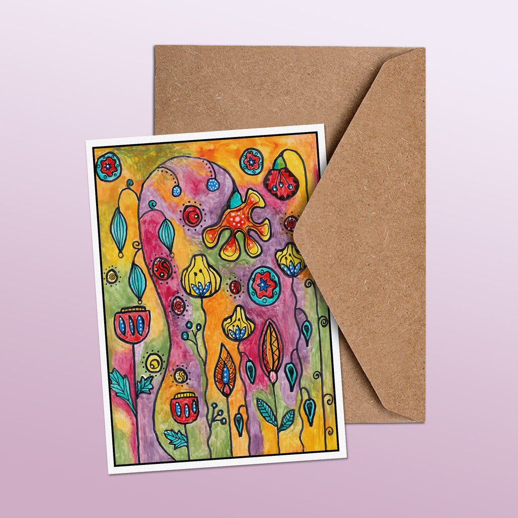 Abstract Floral Greetings Card image 1