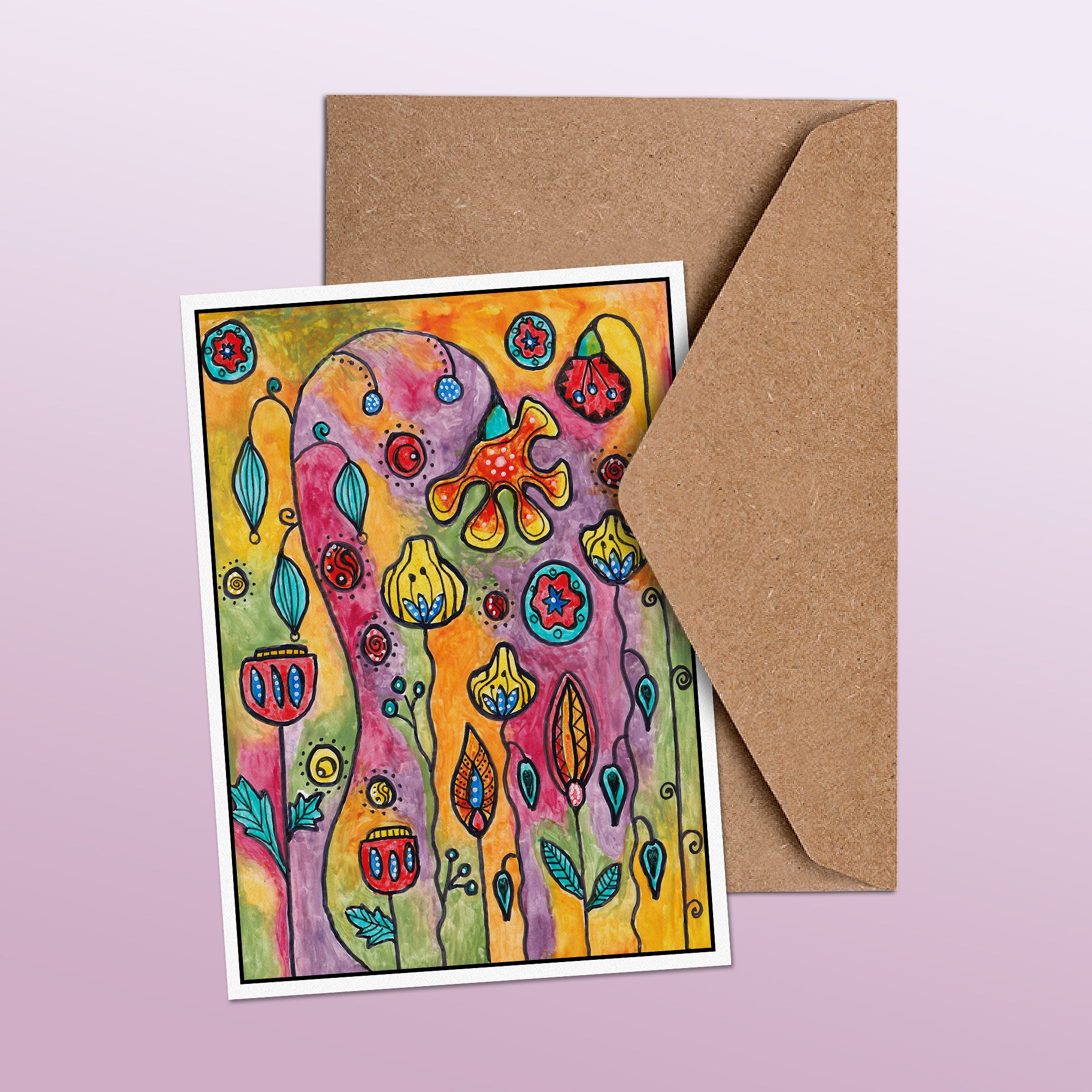 Abstract Floral Greetings Card image 1