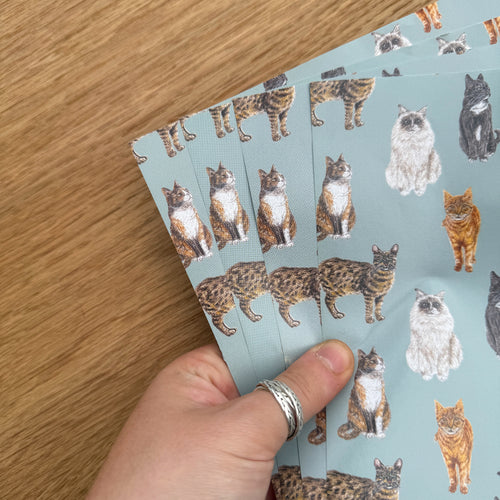 Cats A4 Patterned Paper - Set of 4 image 0
