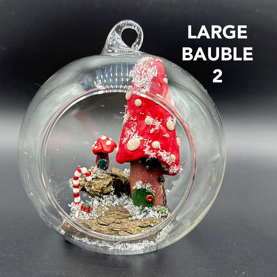 Large Mushroom Fairy Garden Glass Bauble Decoration image 1