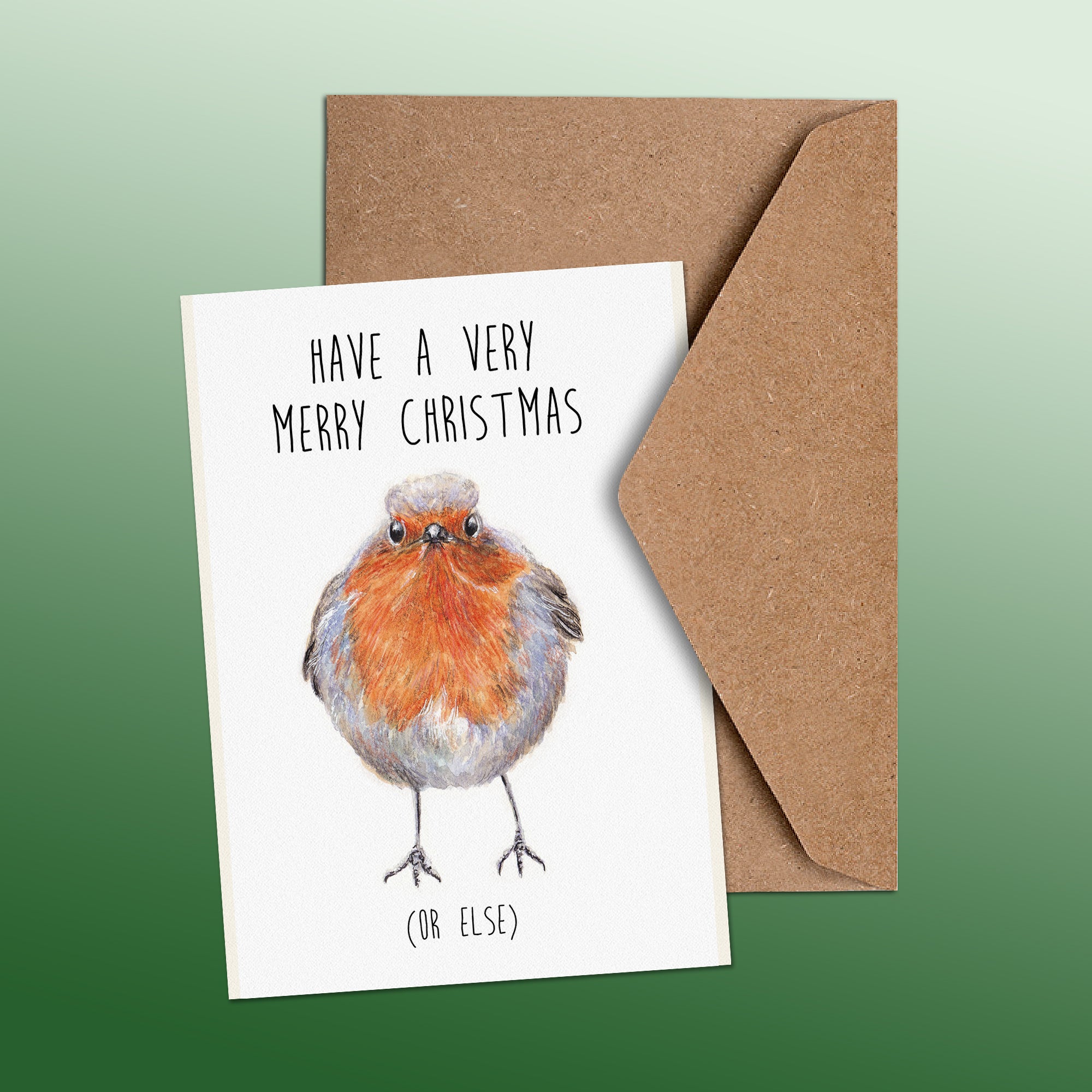 Grumpy Robin Greetings Card image 1